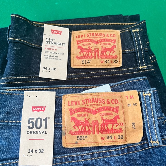 BRAND NEW Levi’s jeans. 34x32  501 and 514 - Picture 2 of 2